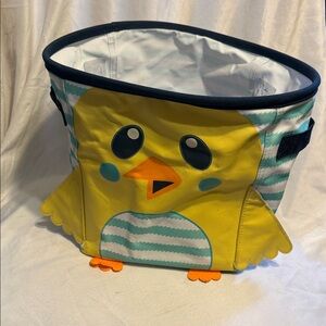 thirty-one Yellow Chick Kids Storage Bin with Teal Stripes
